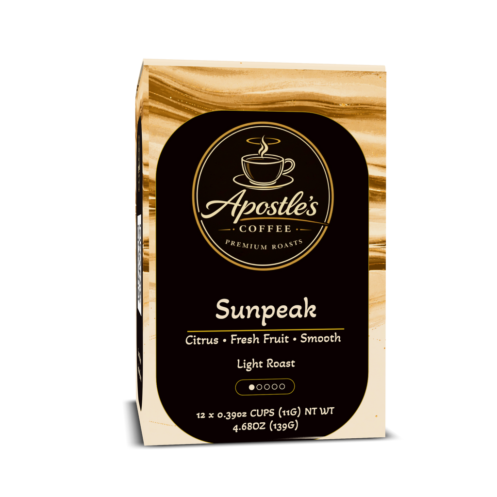 Sunpeak light roast coffee pods box front